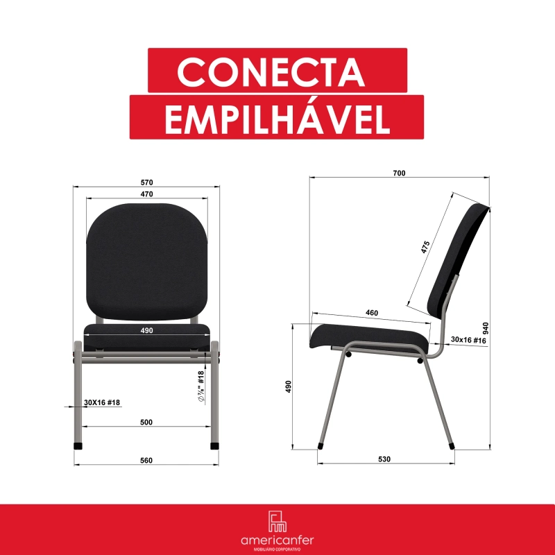 Poltrona Conecta Cadeiras para Igrejas e Auditórios