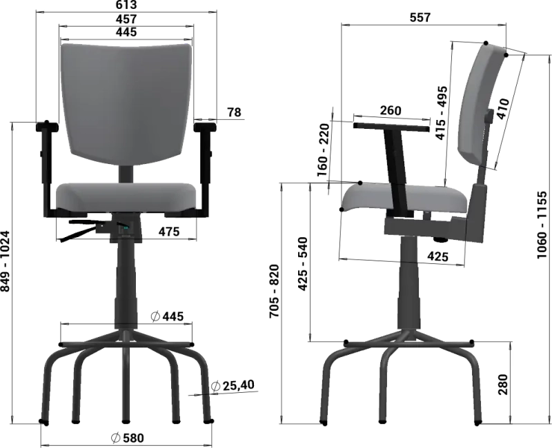 Cadeira Caixa Alta B-One Extra Confort Fixa - Ergonômica