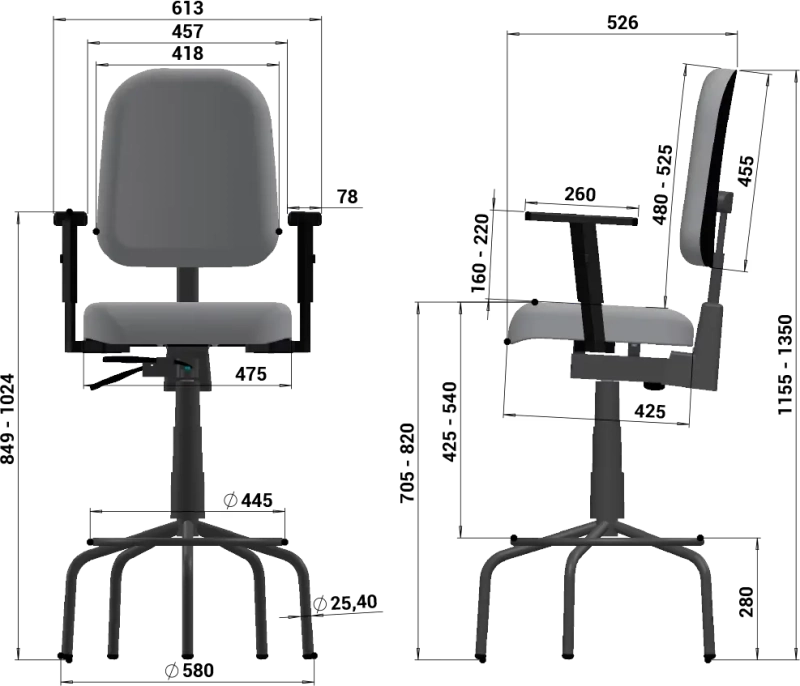 Cadeira Caixa Alta Executiva Alta Extra Confort Fixa