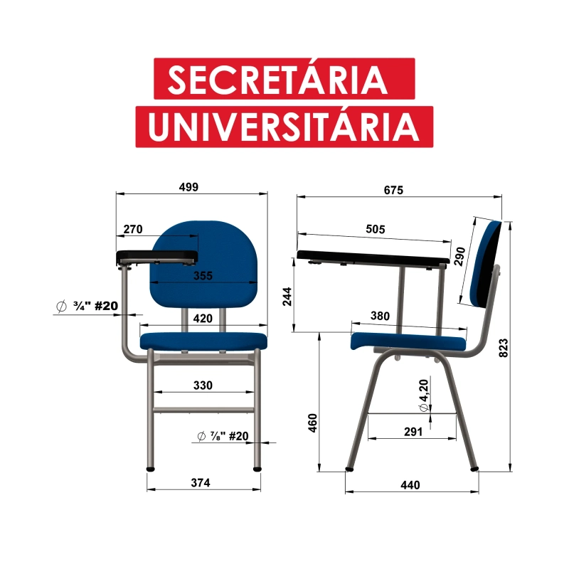 Cadeira Universitária Secretária Cadeiras Escolares